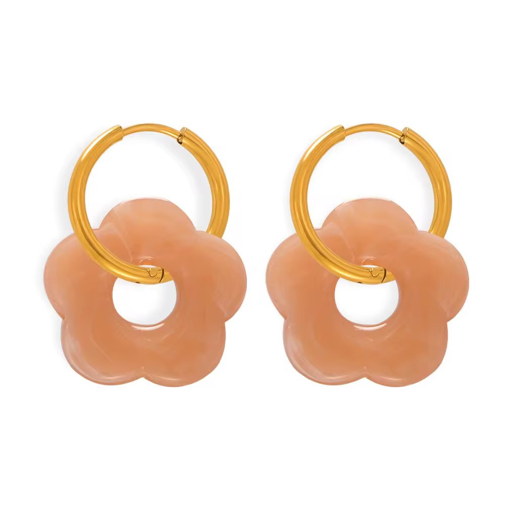 Fleur | Boucles d’oreilles en acier inoxydable