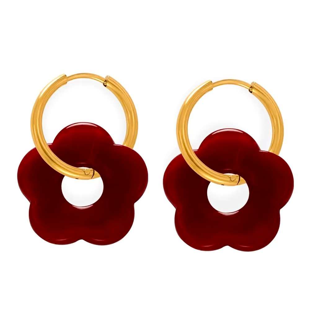 Fleur | Boucles d’oreilles en acier inoxydable