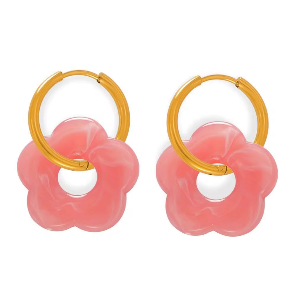 Fleur | Boucles d’oreilles en acier inoxydable