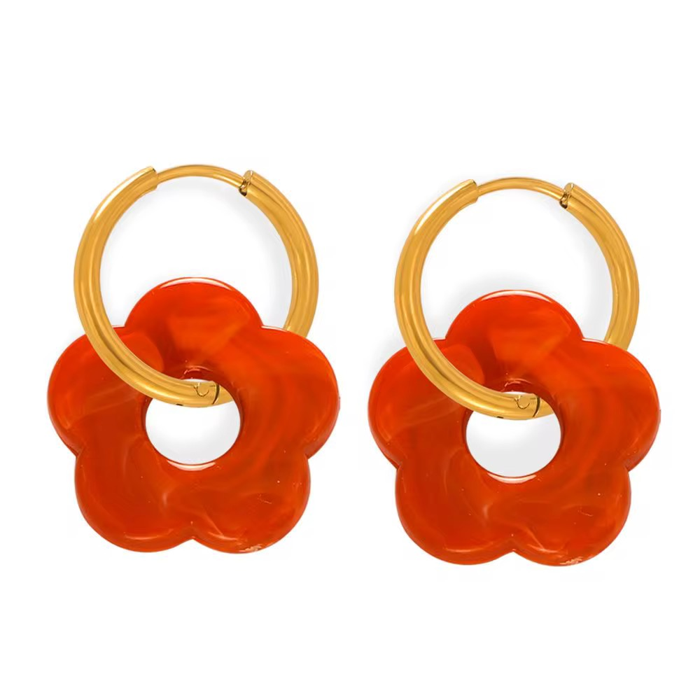 Fleur | Boucles d’oreilles en acier inoxydable