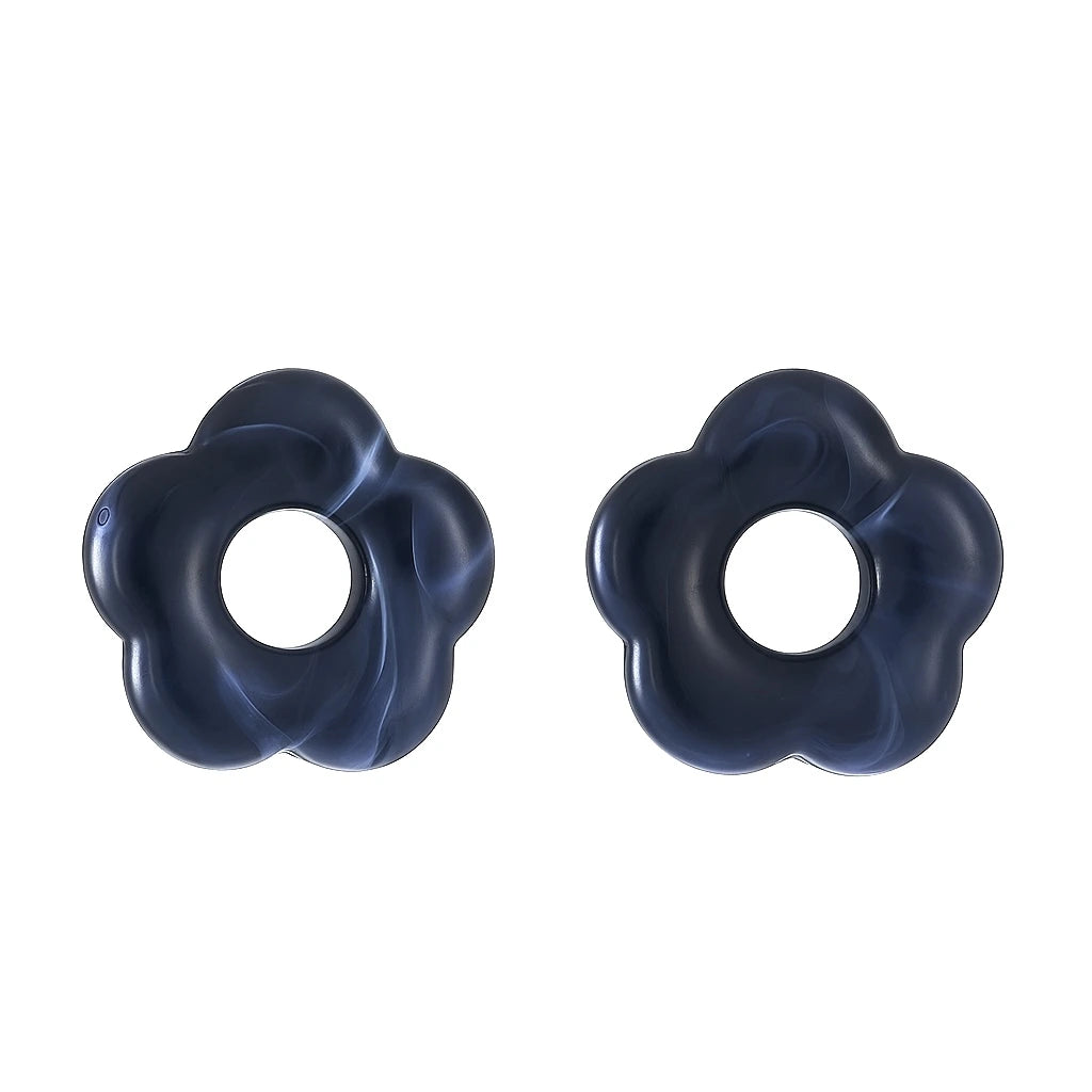 Fleurs boucles d’oreilles bleu