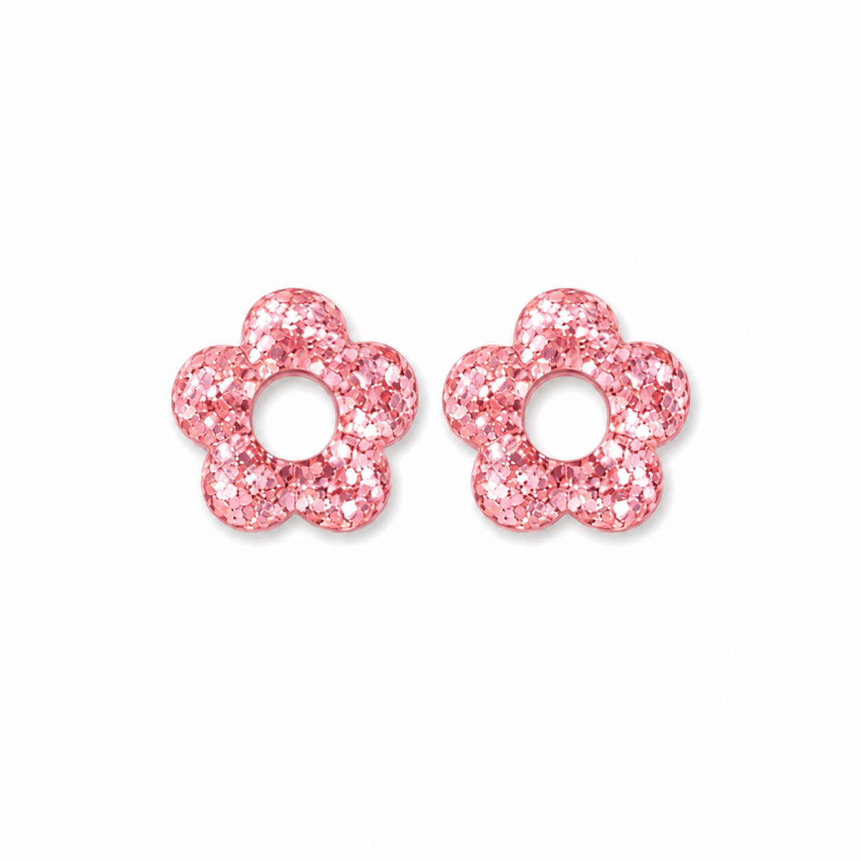 Boucles d’oreilles fleurs résine interchangeable en acier inoxydable