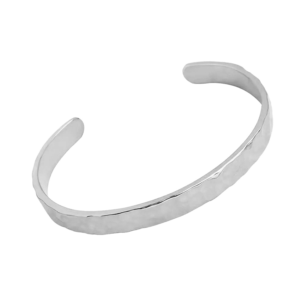 Jonc bracelet en acier inoxydable doré ajustable