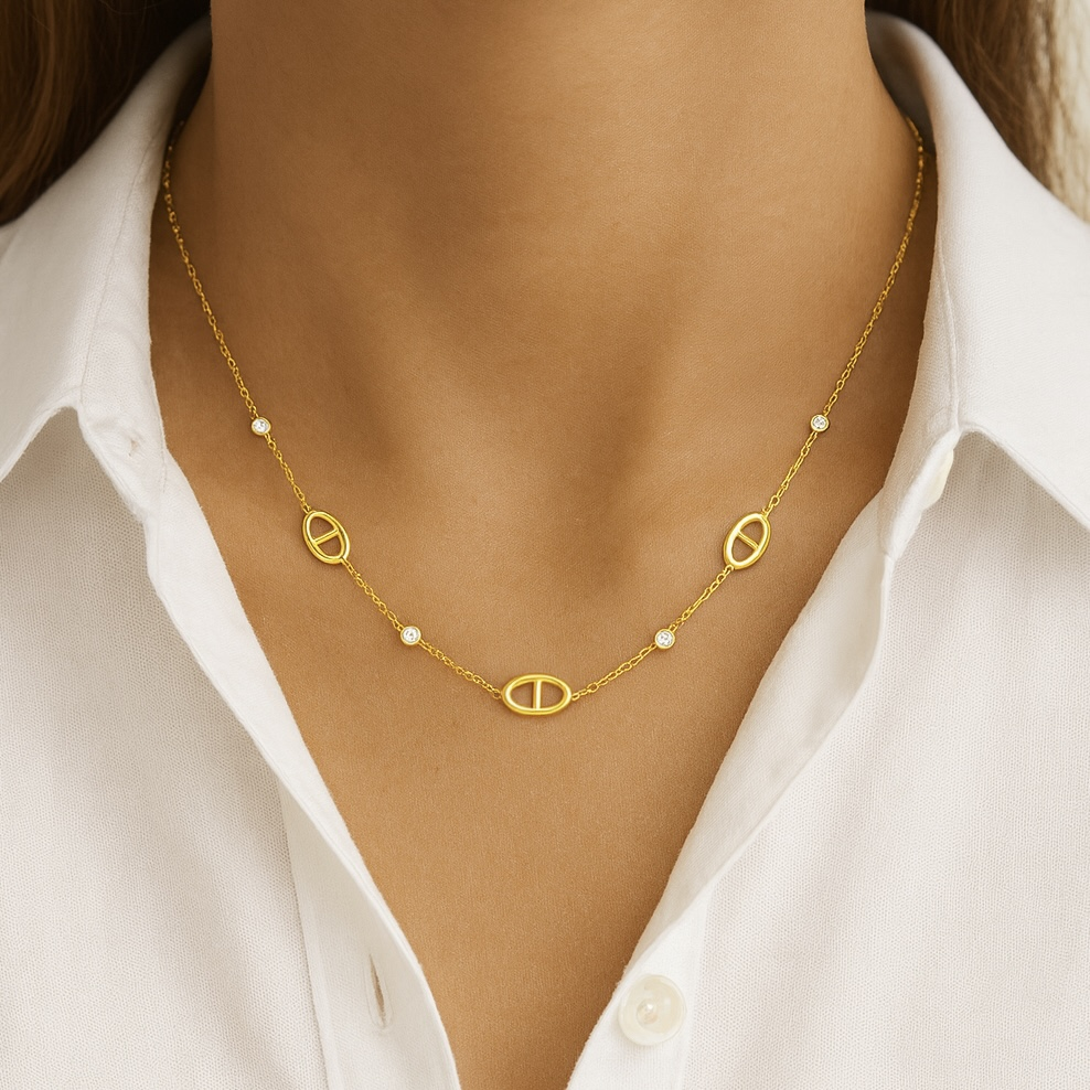 Collier maille en acier inoxydable