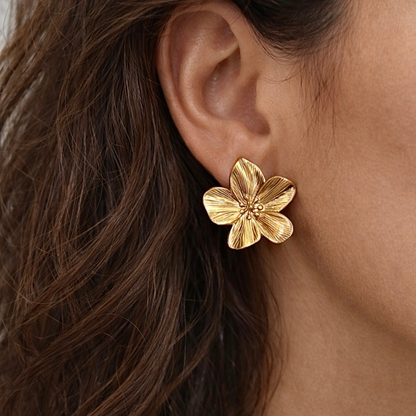 Fleur | Boucles d’oreilles en acier inoxydable