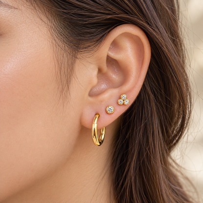 Trio de boucles d’oreilles en acier inoxydable