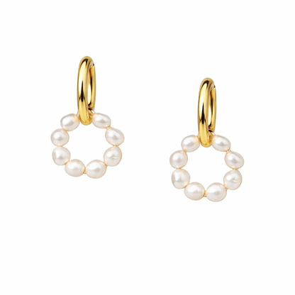 Perla | Boucles d’oreilles acier inoxydable et perles d’eau douce