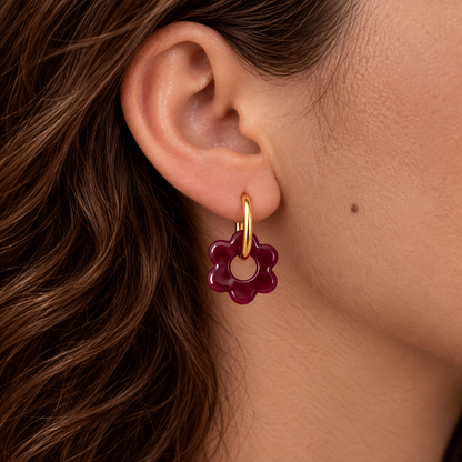 Fleurs | Boucles d’oreilles en acier inoxydable