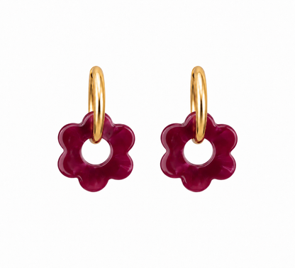 Fleurs | Boucles d’oreilles en acier inoxydable