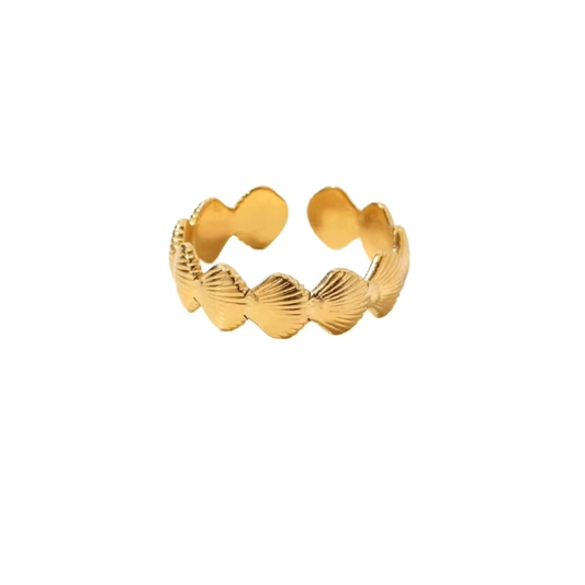 Bague coquillages en acier inoxydable 