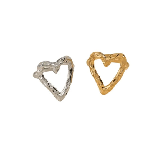 Bague cœur acier inoxydable ajustable