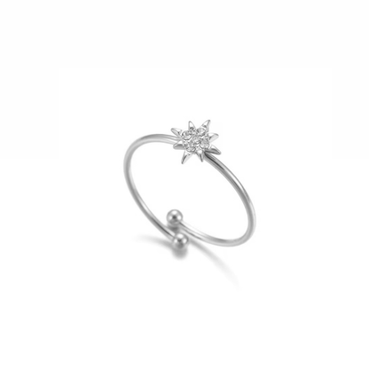 Bague étoile en acier inoxydable ajustable 