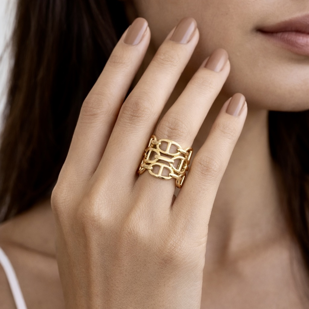 Bague maille marine en acier inoxydable 