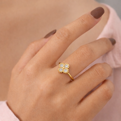 Bague trèfle en acier inoxydable ajustable et réglable 