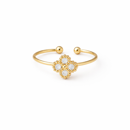 Bague trèfle en acier inoxydable ajustable et réglable