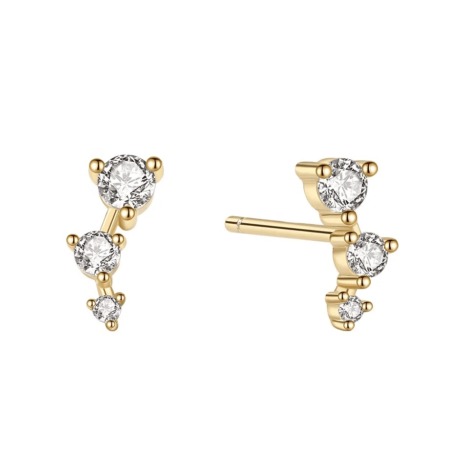 Boucles d’oreilles en acier inoxydable et zircon pas cher 