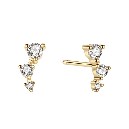 Boucles d’oreilles en acier inoxydable et zircon pas cher 