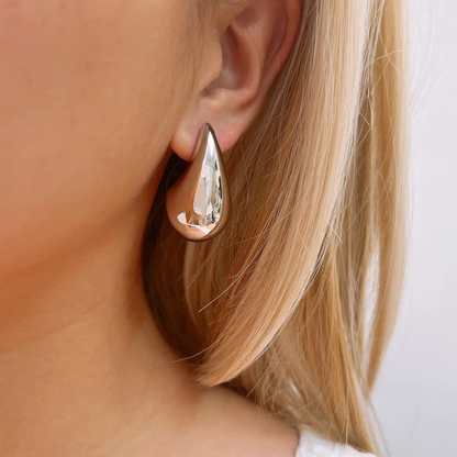 Boucles D'oreilles Design Goutte D'eau Mode En Acier Boucles D'oreilles Design Goutte D'eau Mode En Acier