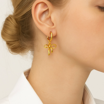 Boucles d’oreilles noeud acier inoxydable 