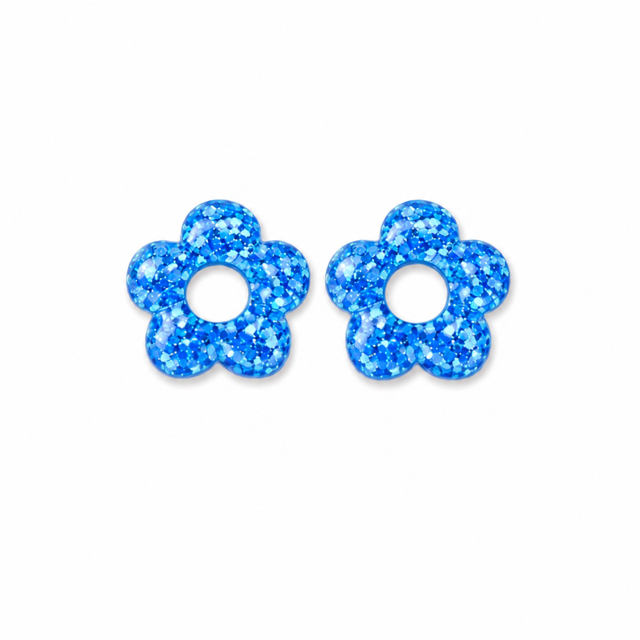 Boucles d’oreilles fleurs résine interchangeable en acier inoxydable 