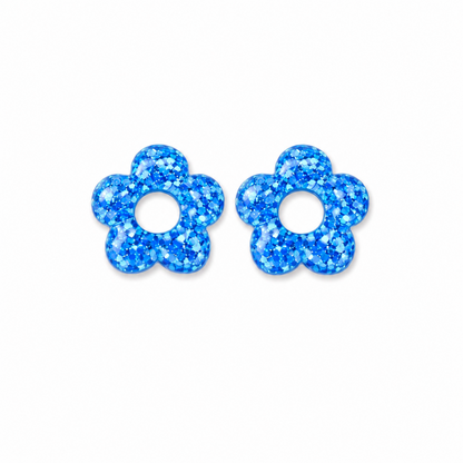 Boucles d’oreilles fleurs résine interchangeable en acier inoxydable 