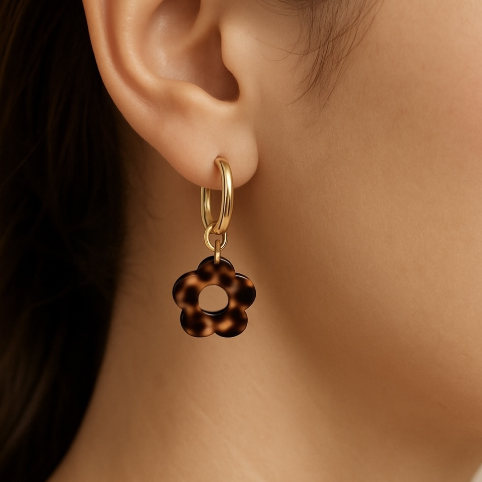 Boucles d’oreilles fleur léopard 