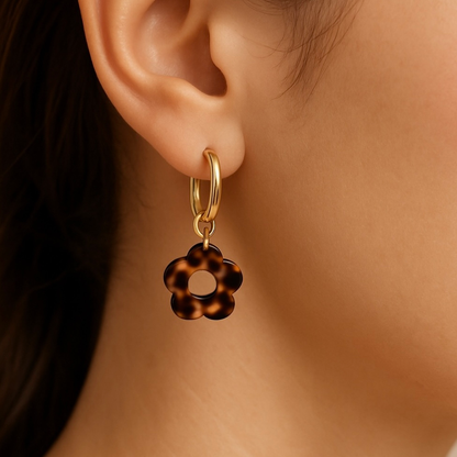 Boucles d’oreilles fleur léopard 
