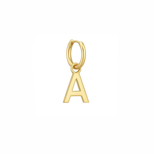 Mono boucles d’oreilles lettre acier inoxydable 