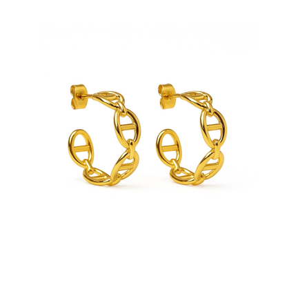 Boucles d’oreilles motif maille acier inoxydable 