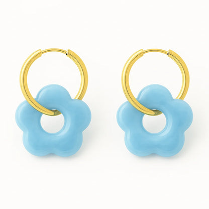 Fleurs | Boucles d’oreilles en acier inoxydable interchangeables