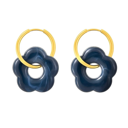 Fleurs | Boucles d’oreilles en acier inoxydable 14 couleurs