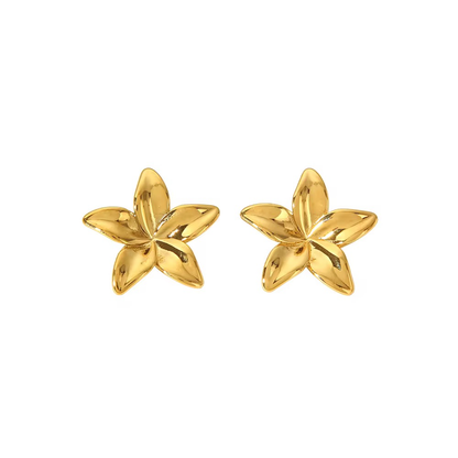 Boucles d’oreilles fleur en acier inoxydable 