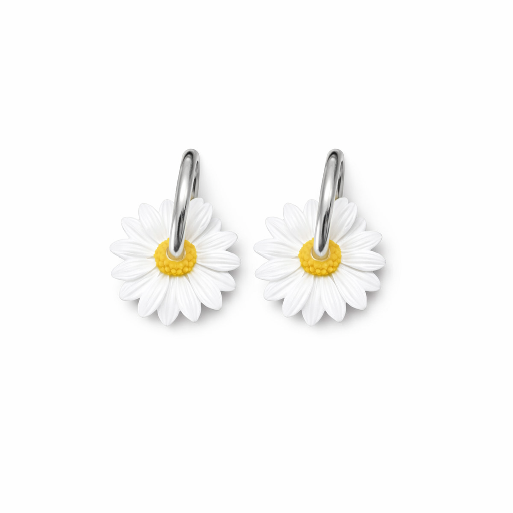 Boucles d’oreilles camomille interchangeable 