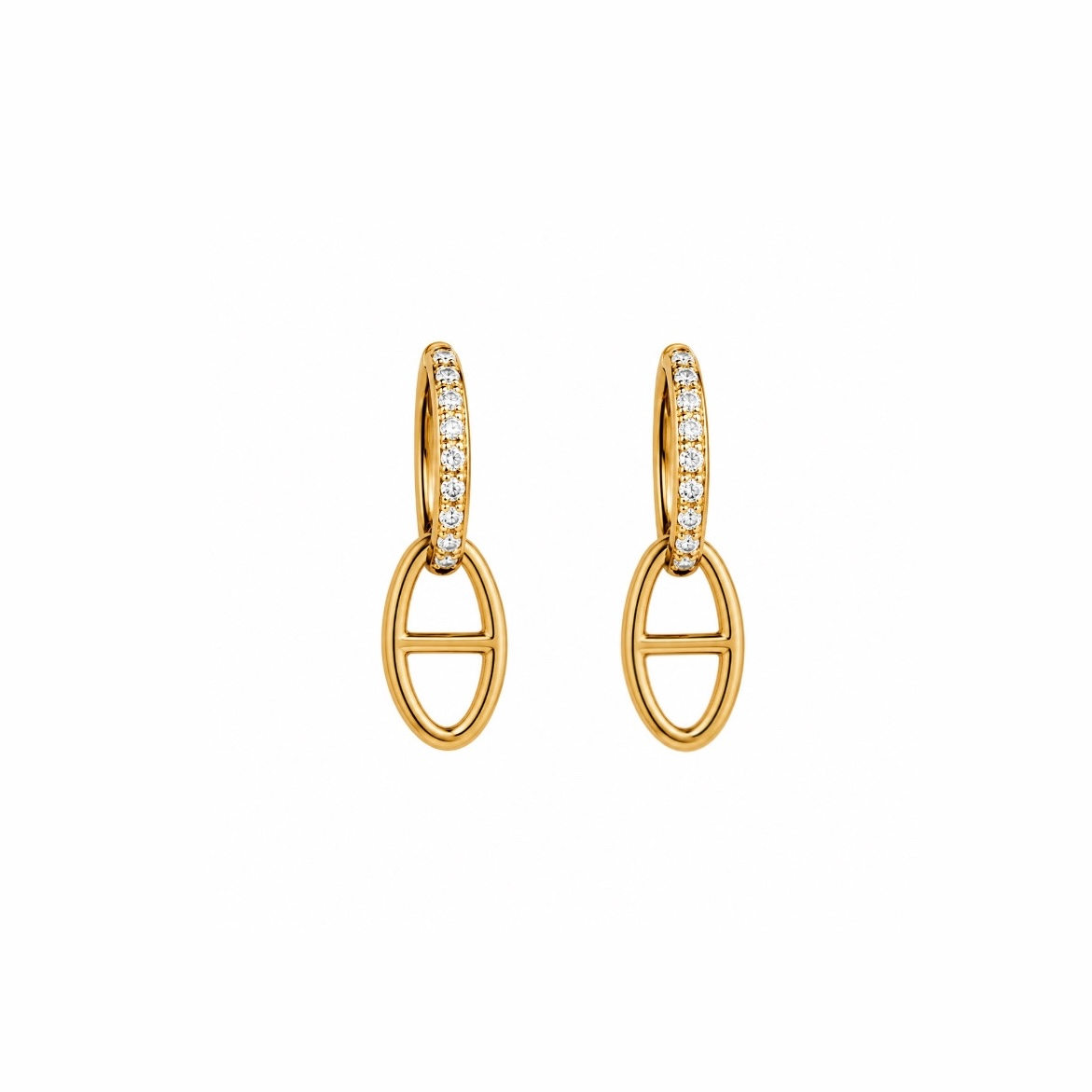Boucles d’oreilles maille marine et zircon 