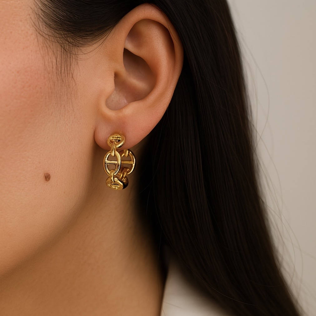 Boucles d’oreilles maille en acier inoxydable 