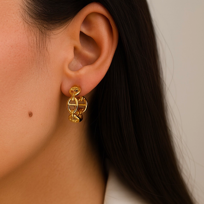 Boucles d’oreilles maille en acier inoxydable 