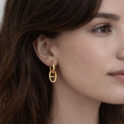 Boucles d’oreilles maille marine en acier inoxydable 