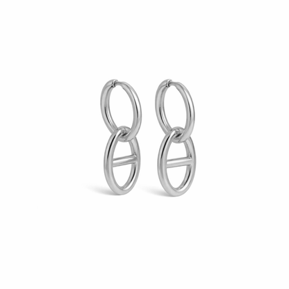 Boucles d’oreilles maille marine en acier inoxydable 