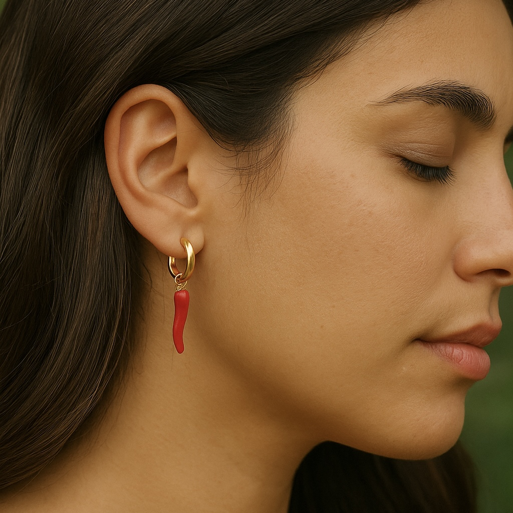 Boucles d’oreilles piment acier inoxydable 