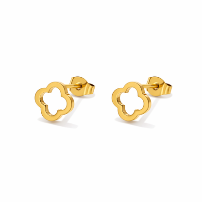 Boucles d’oreilles trèfles en acier inoxydable 