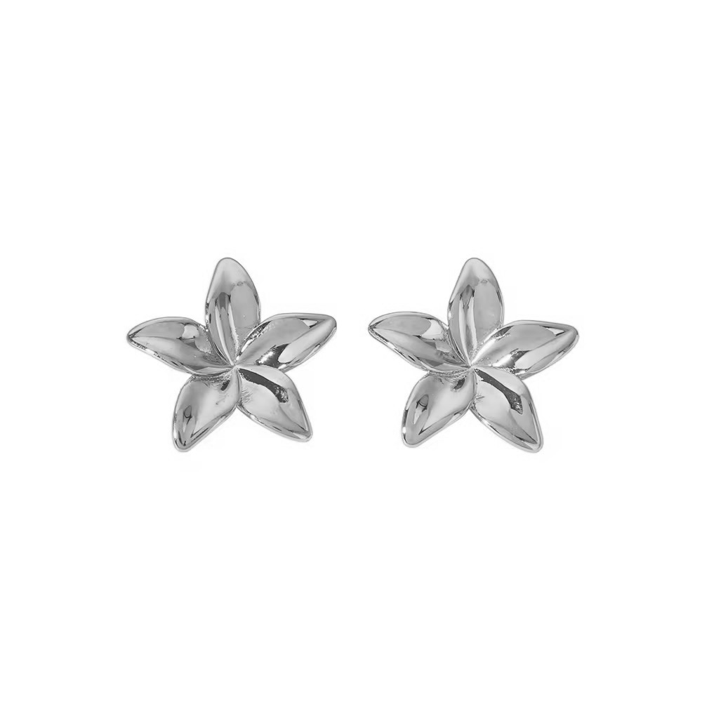 Boucles d’oreilles fleur en acier inoxydable 