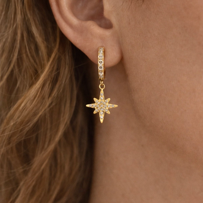 Boucles d’oreilles étoile en acier inoxydable 