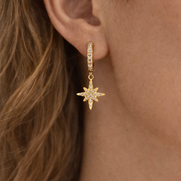 Boucles d'oreilles Femme Anneaux à Charnière Feuille Pendante Boucle