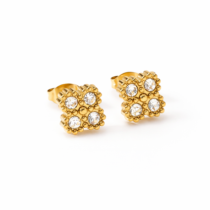 Boucles d’oreilles trèfle en acier inoxydable 
