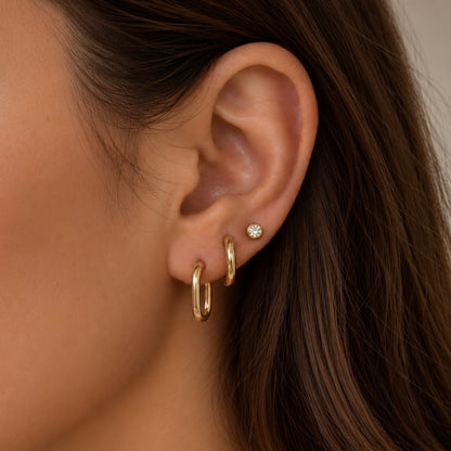 Boucles oreilles acier inoxydable trio 