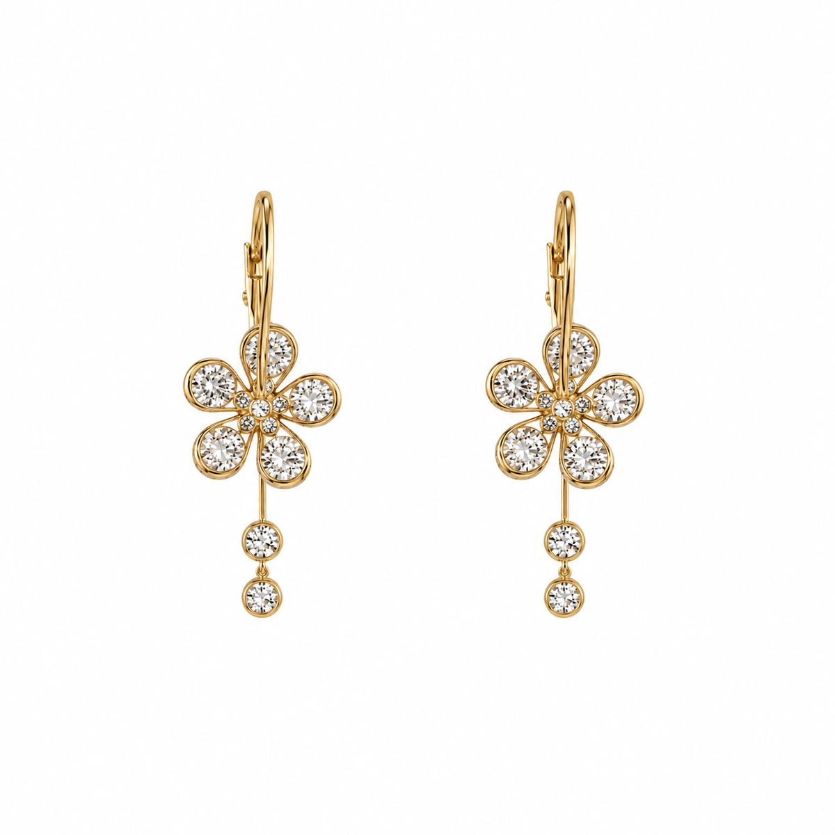 Boucles d’oreilles fleurs en acier inoxydable 