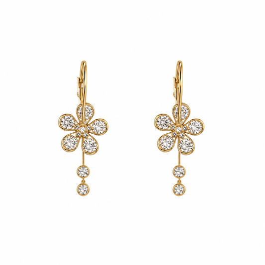 Boucles d’oreilles fleurs en acier inoxydable 