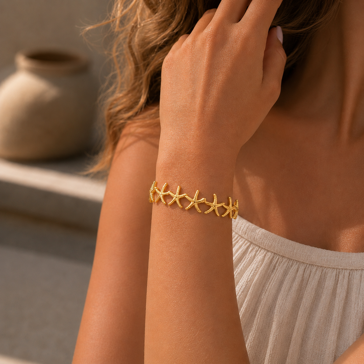 Bracelet étoiles de mer acier inoxydable 
