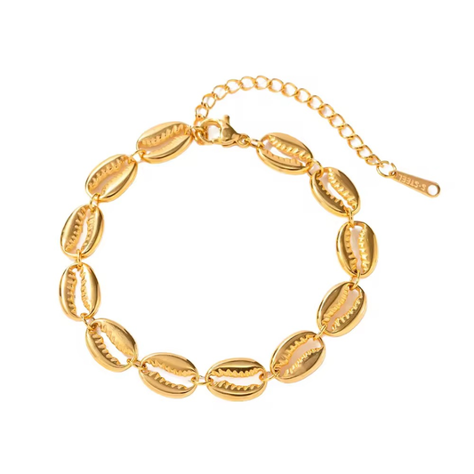 Bracelet coquillages en acier inoxydable 