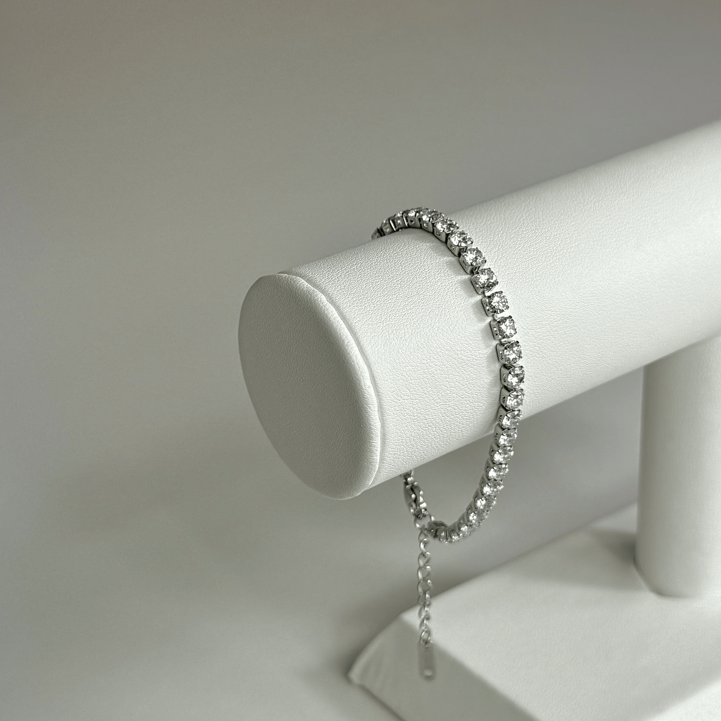 Bracelet diamant en acier inoxydable argenté 